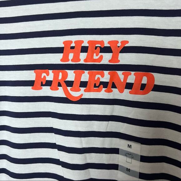 Old Navy Women's Short Sleeve Striped Graphic Tee Sz M - Picture 2 of 8